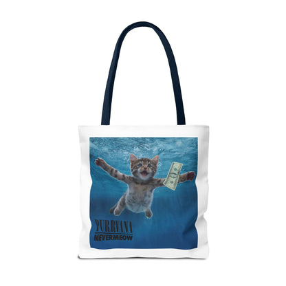 Purrvana Nevermeow Album Cover Tote Bag