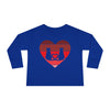 Cat Tail Love Retro Heart Toddler Long Sleeve Tee