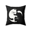 Yin Yang Kitties Faux Suede Square Pillow