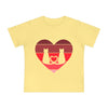 Cat Tail Love Retro Heart Baby Short Sleeve T-Shirt