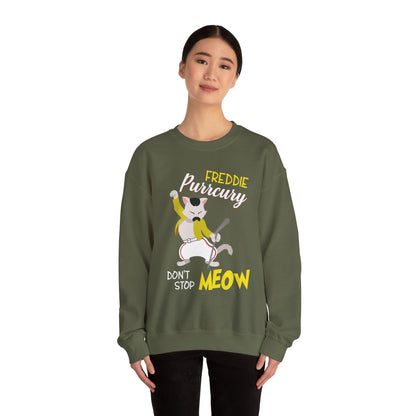 Freddie Purrcury Don’t Stop Meow Crewneck Sweatshirt