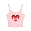 Cat Tail Love Retro Heart Women's Spaghetti Strap Tank Top
