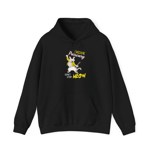 Freddie Purrcury Don’t Stop Meow Hooded Sweatshirt