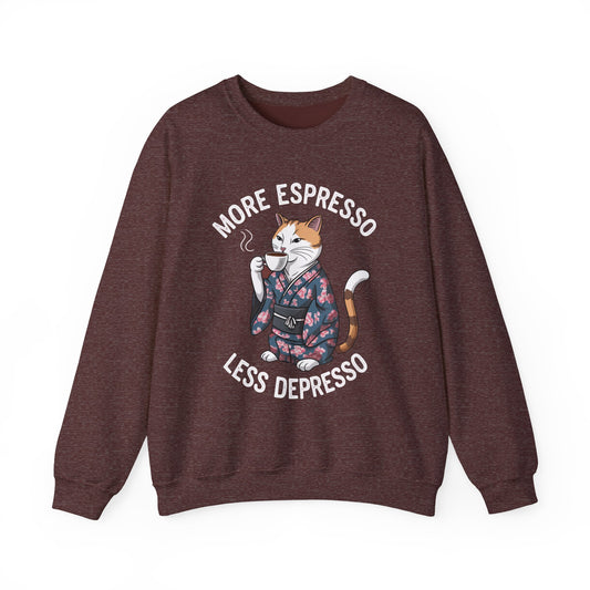 More Espresso Less Depresso Crewneck Sweatshirt