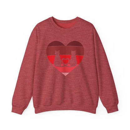 Cat Tail Love Retro Heart Crewneck Sweatshirt
