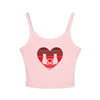 Cat Tail Love Retro Heart Women's Spaghetti Strap Tank Top