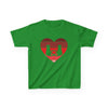 Cat Tail Love Retro Heart Kids Heavy Cotton T-shirt