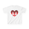 Cat Tail Love Retro Heart Kids Heavy Cotton T-shirt