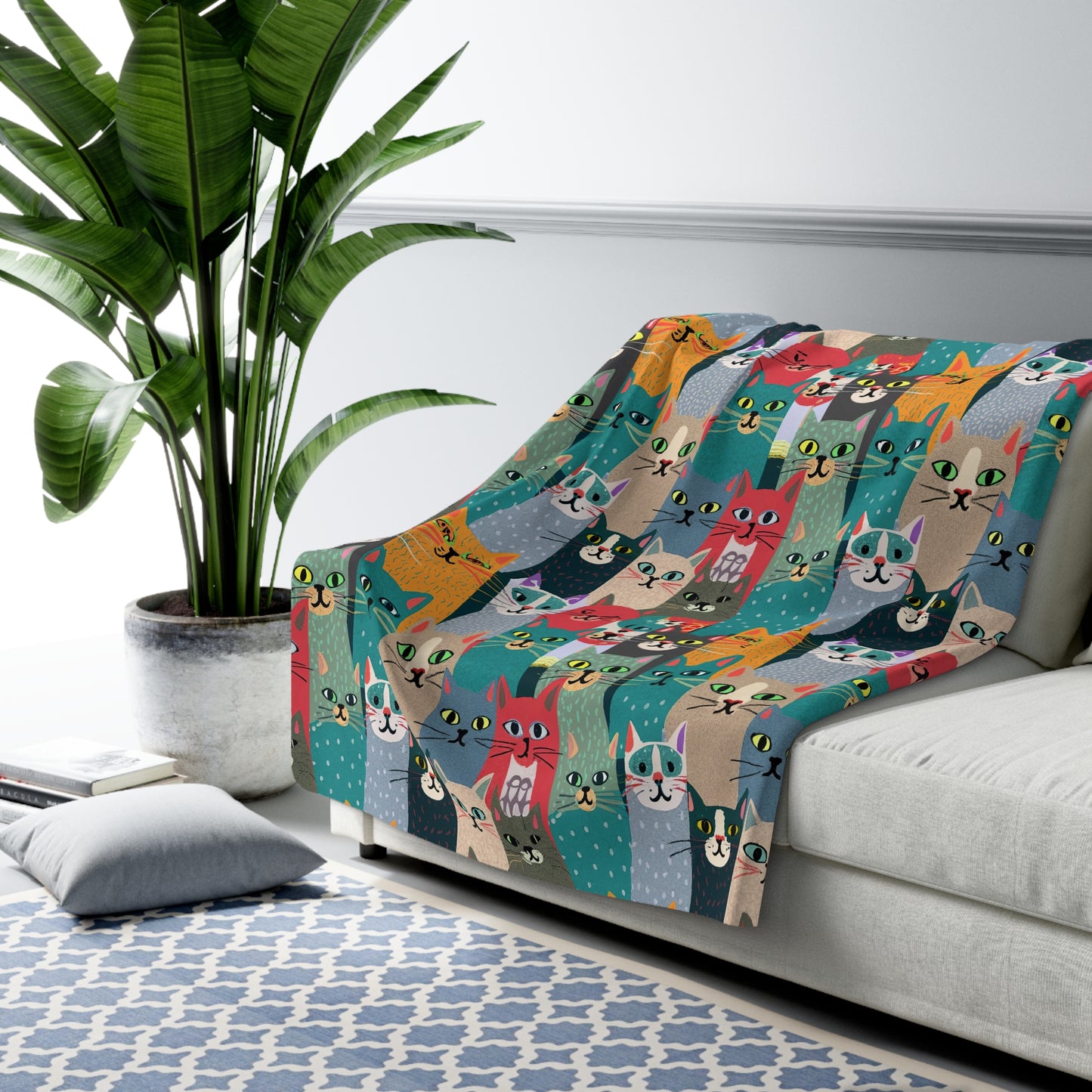 Whisker Wonderland Sherpa Fleece Blanket
