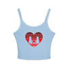 Cat Tail Love Retro Heart Women's Spaghetti Strap Tank Top