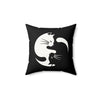 Yin Yang Kitties Faux Suede Square Pillow