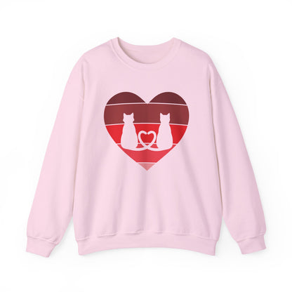Cat Tail Love Retro Heart Crewneck Sweatshirt