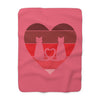 Cat Tail Love Retro Heart Sherpa Fleece Blanket