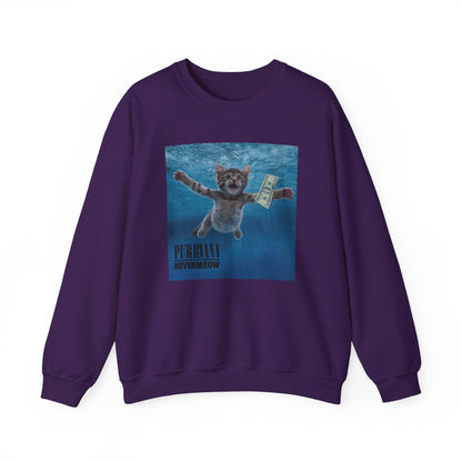 Purrvana Nevermeow Album Cover Crewneck Sweatshirt