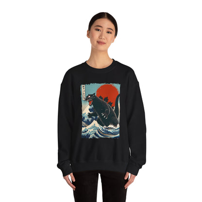 Catzilla Japanese Art Crewneck Sweatshirt