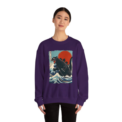 Catzilla Japanese Art Crewneck Sweatshirt