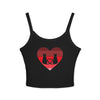 Cat Tail Love Retro Heart Women's Spaghetti Strap Tank Top