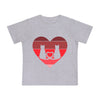 Cat Tail Love Retro Heart Baby Short Sleeve T-Shirt