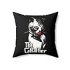 The Catfather Faux Suede Square Pillow