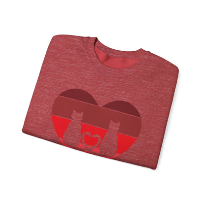 Cat Tail Love Retro Heart Crewneck Sweatshirt
