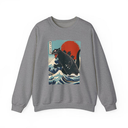 Catzilla Japanese Art Crewneck Sweatshirt