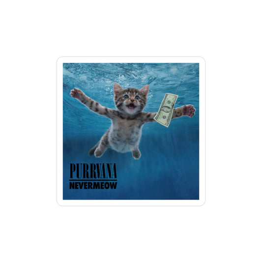 Purrvana Nevermeow Album Cover Vinyl Decal