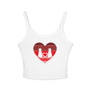 Cat Tail Love Retro Heart Women's Spaghetti Strap Tank Top