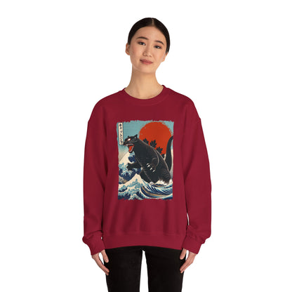 Catzilla Japanese Art Crewneck Sweatshirt
