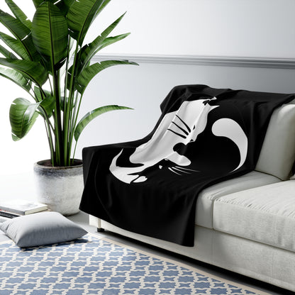 Yin Yang Kitties Sherpa Fleece Blanket