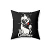 The Catfather Faux Suede Square Pillow