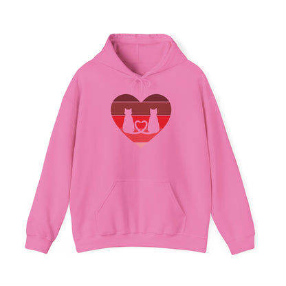 Cat Tail Love Retro Heart Hoodie Sweatshirt