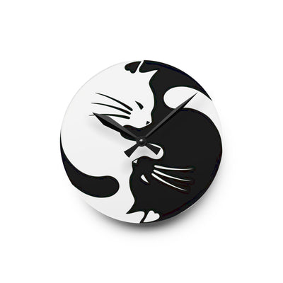 Yin Yang Kitties Acrylic Wall Clock