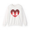 Cat Tail Love Retro Heart Crewneck Sweatshirt