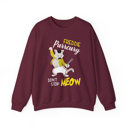 Freddie Purrcury Don’t Stop Meow Crewneck Sweatshirt