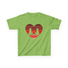 Cat Tail Love Retro Heart Kids Heavy Cotton T-shirt