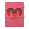 Cat Tail Love Retro Heart Sherpa Fleece Blanket