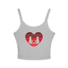 Cat Tail Love Retro Heart Women's Spaghetti Strap Tank Top