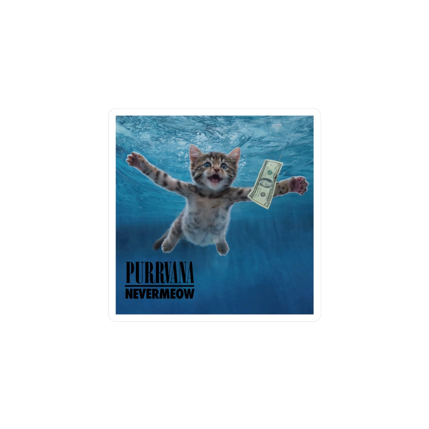 Purrvana Nevermeow Album Cover Vinyl Decal