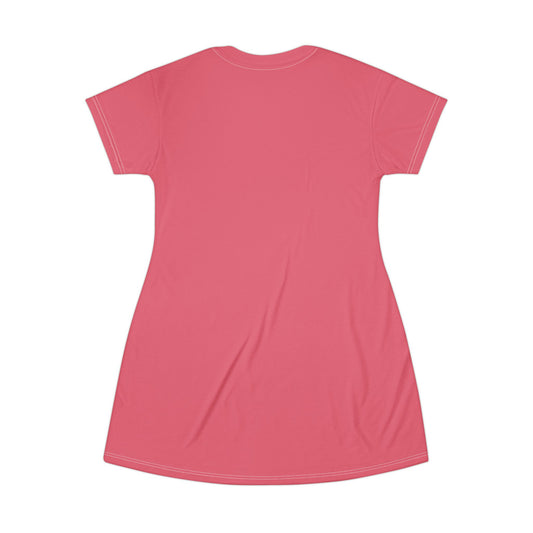 Cat Tail Love Retro Heart T-Shirt Dress