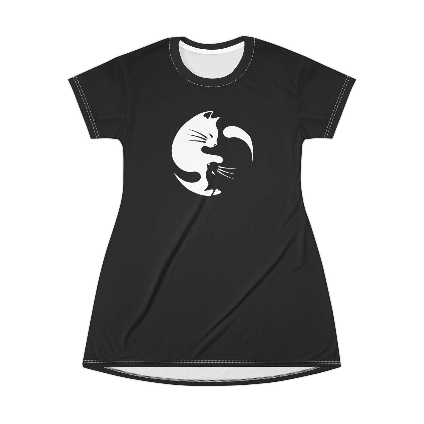 Yin Yang Kitties T-Shirt Dress