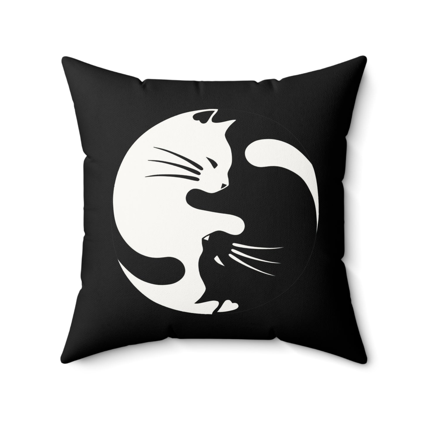 Yin Yang Kitties Faux Suede Square Pillow