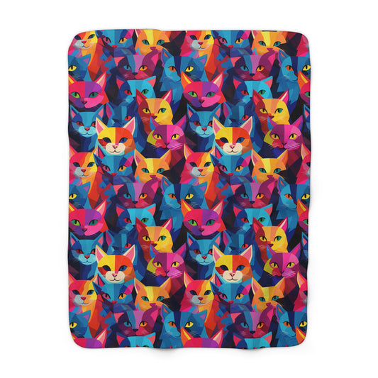 Prismatic Paws Sherpa Fleece Blanket