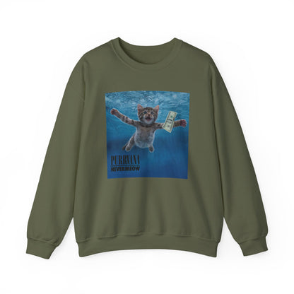 Purrvana Nevermeow Album Cover Crewneck Sweatshirt