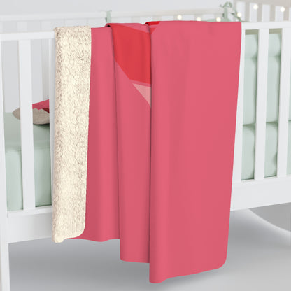 Cat Tail Love Retro Heart Sherpa Fleece Blanket