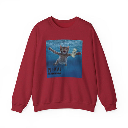 Purrvana Nevermeow Album Cover Crewneck Sweatshirt