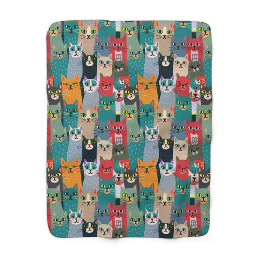 Whisker Wonderland Sherpa Fleece Blanket