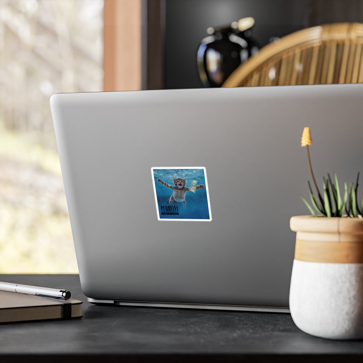 Purrvana Nevermeow Album Cover Vinyl Decal