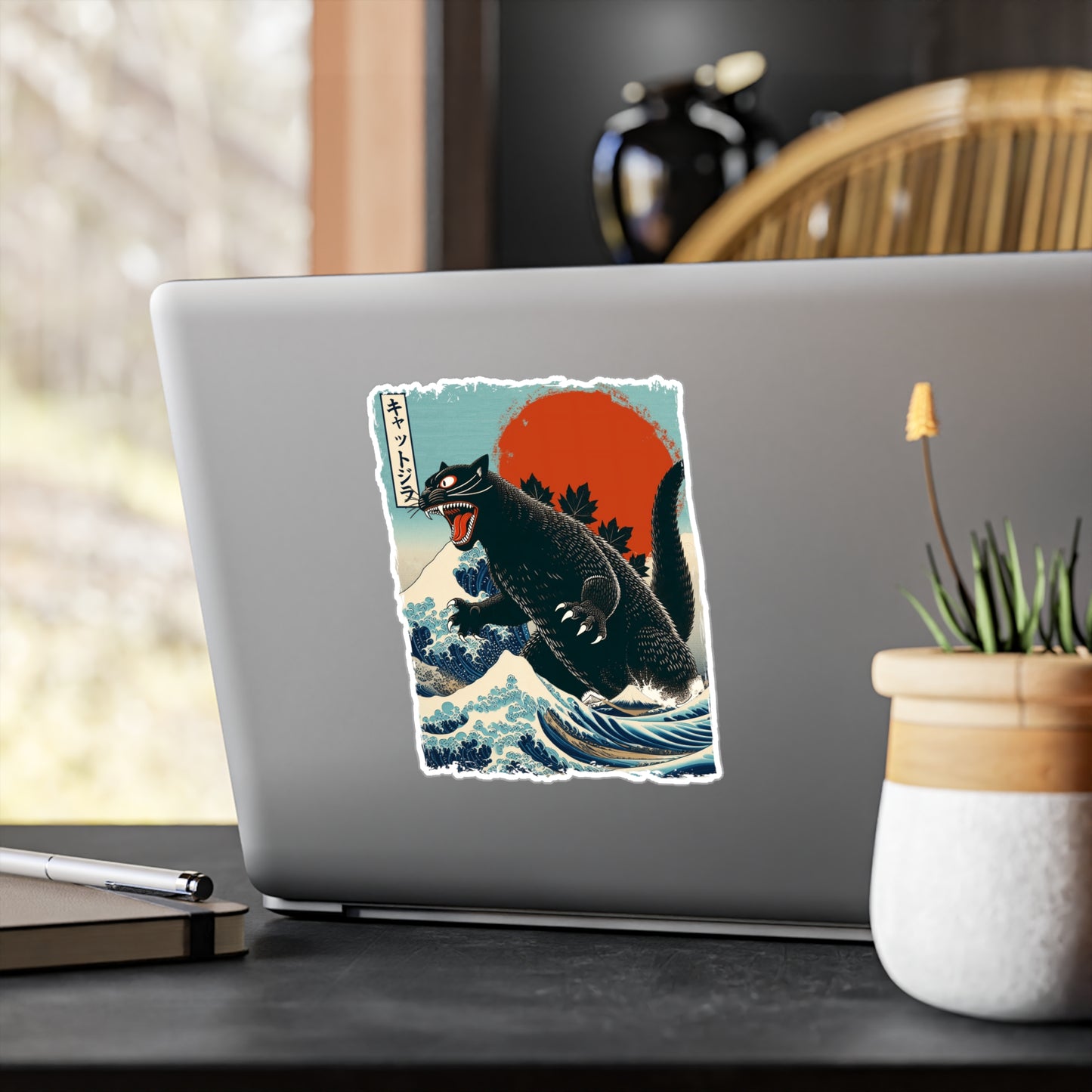 Catzilla Japanese Art Vinyl Decal