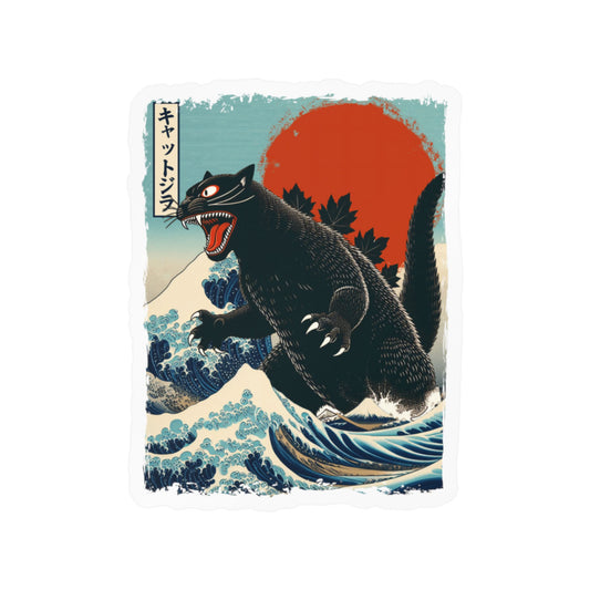 Catzilla Japanese Art Vinyl Decal