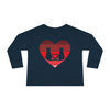 Cat Tail Love Retro Heart Toddler Long Sleeve Tee